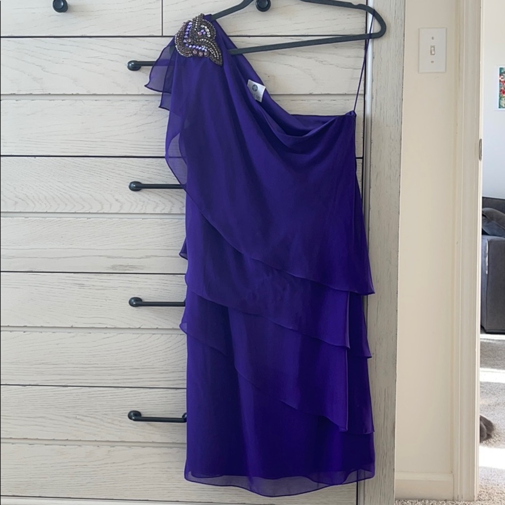 Patra One Shoulder Purple Dress